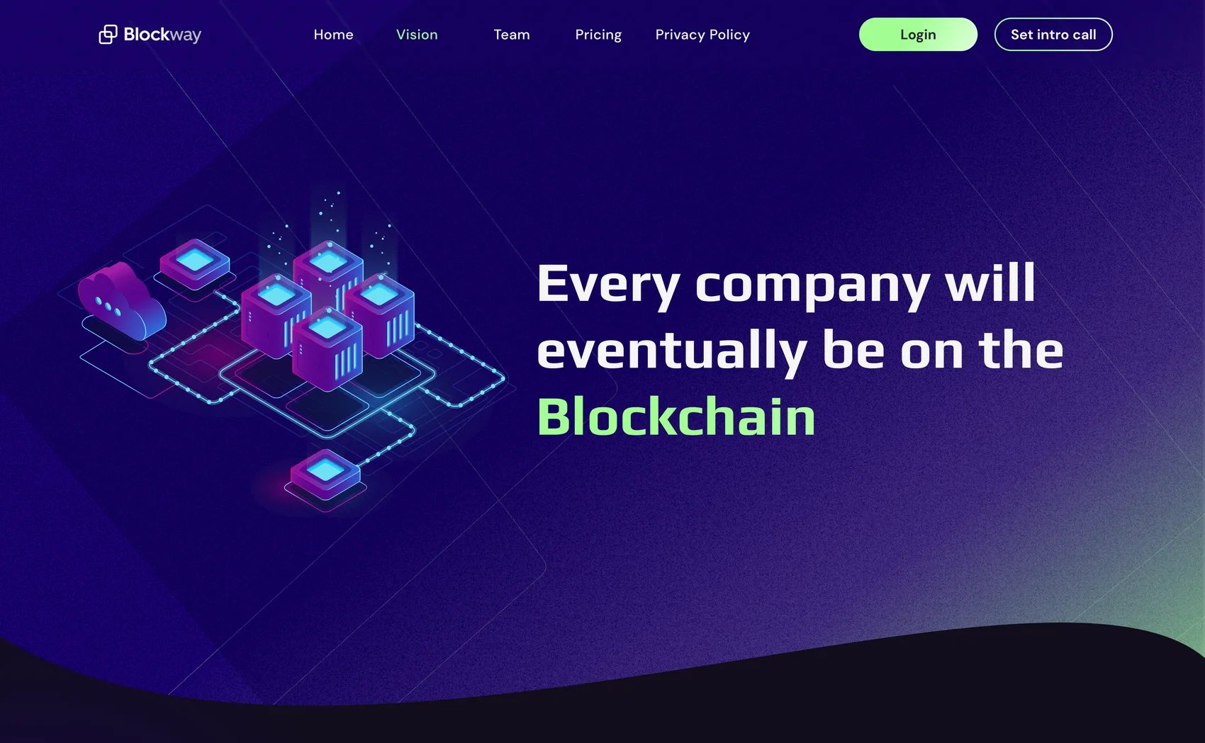 Blockway — Landing page — 2