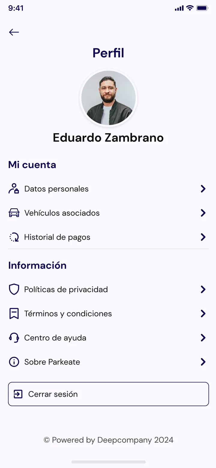 Parkeate — App móvil — 5