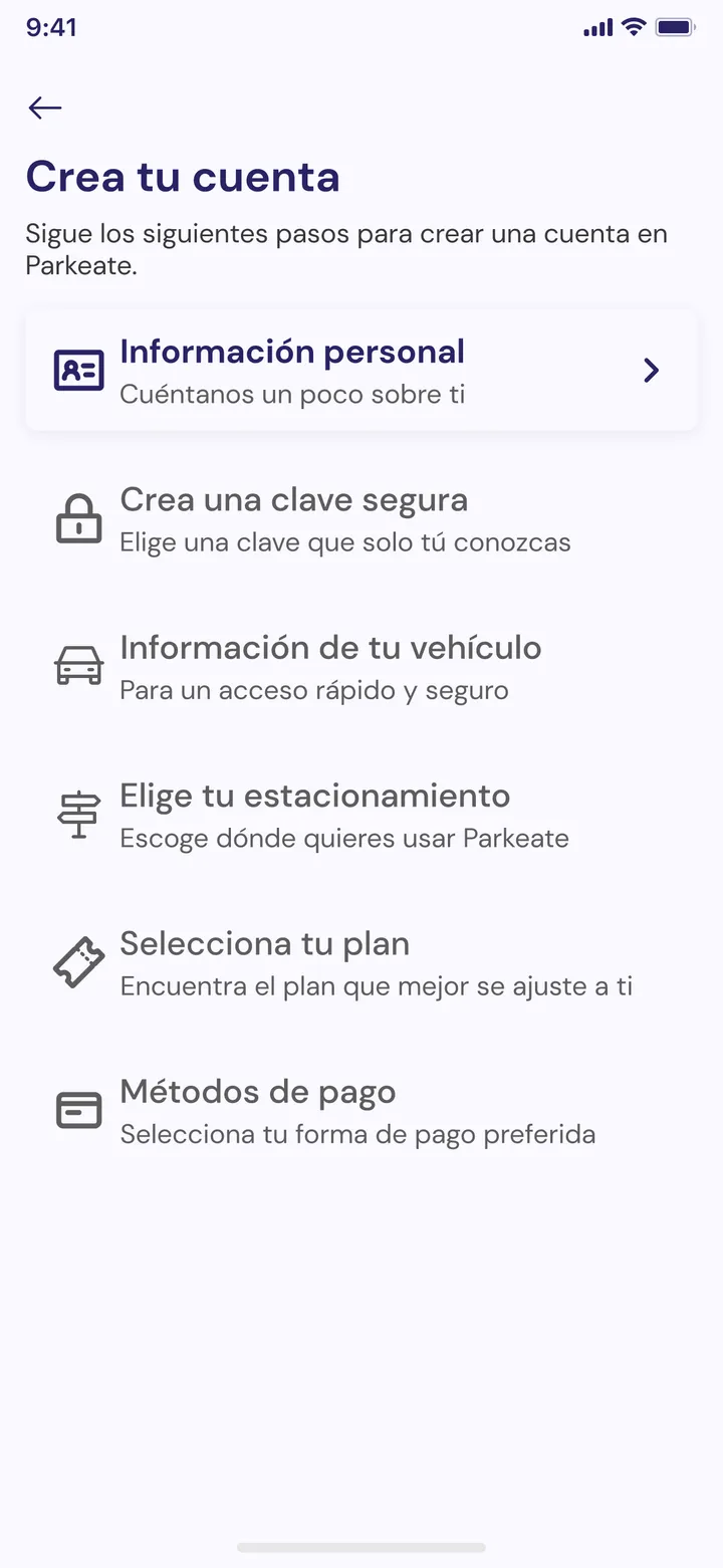 Parkeate — App móvil — 4