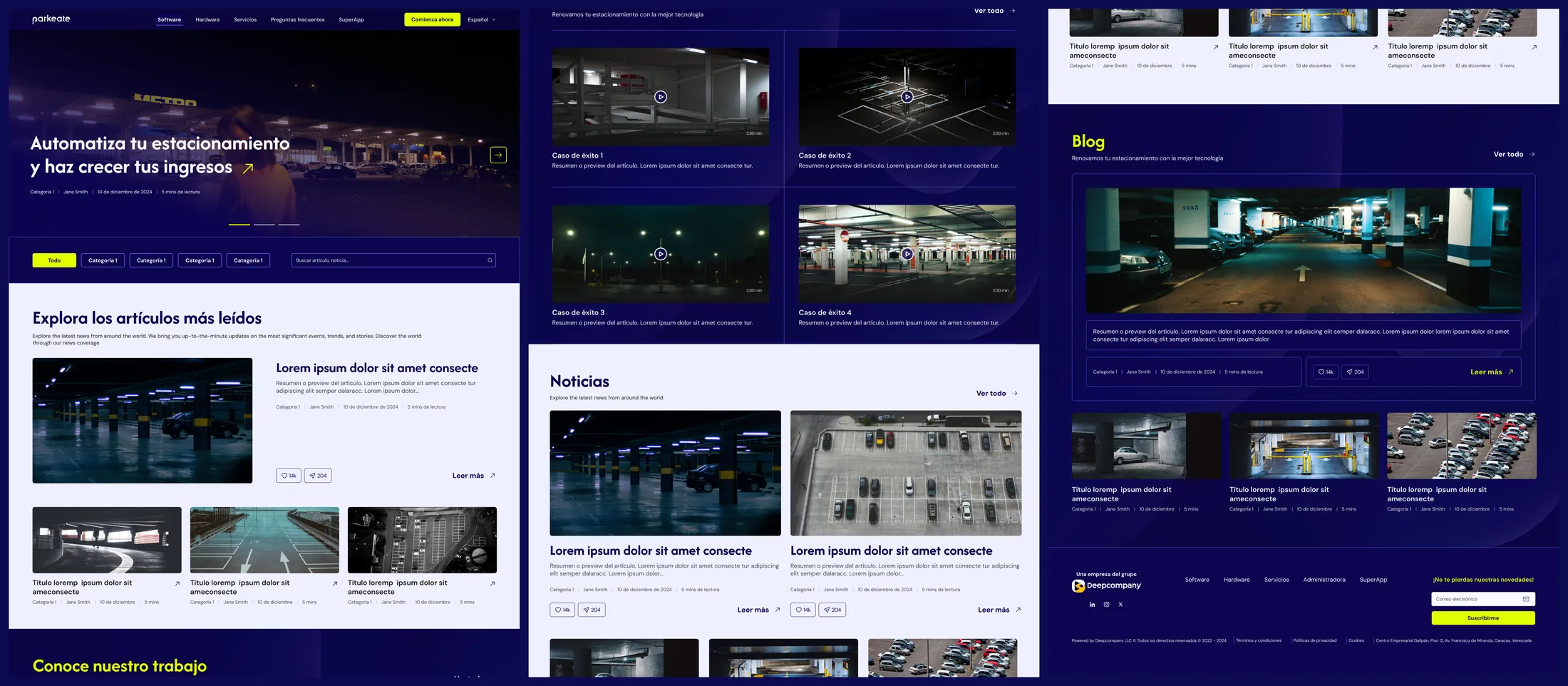 Parkeate — Sitio web — 3