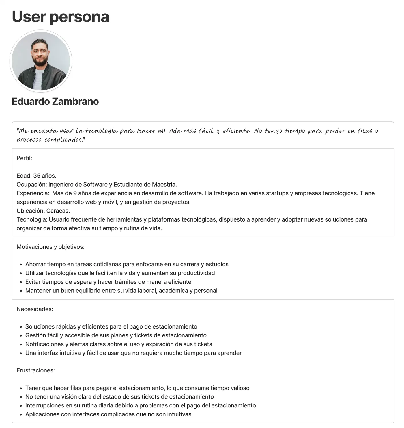 Parkeate — Investigación y flujos — 1