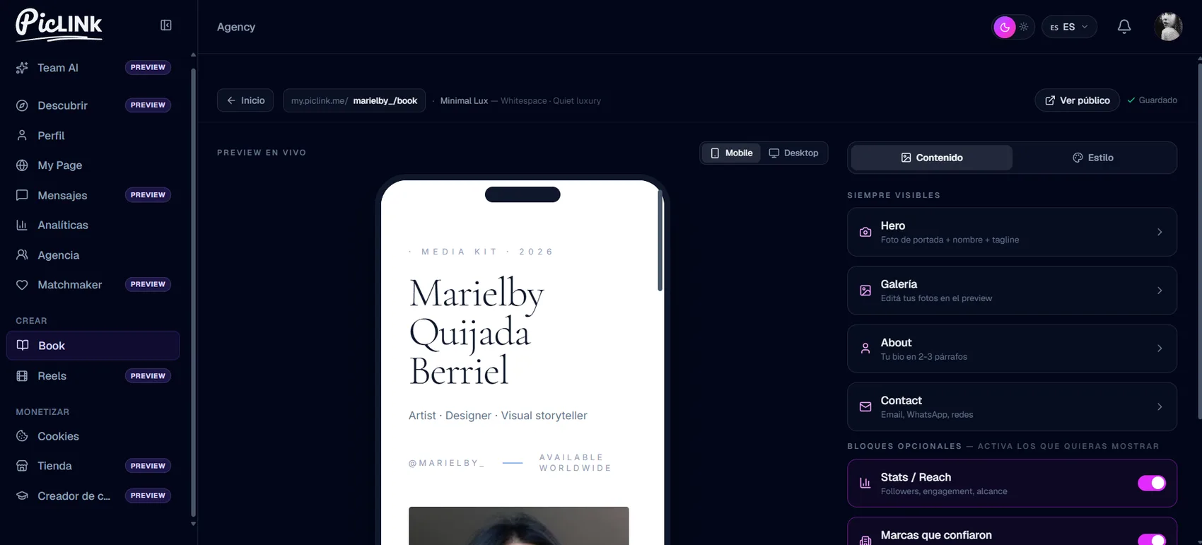 Piclink — Usuario agency — 4