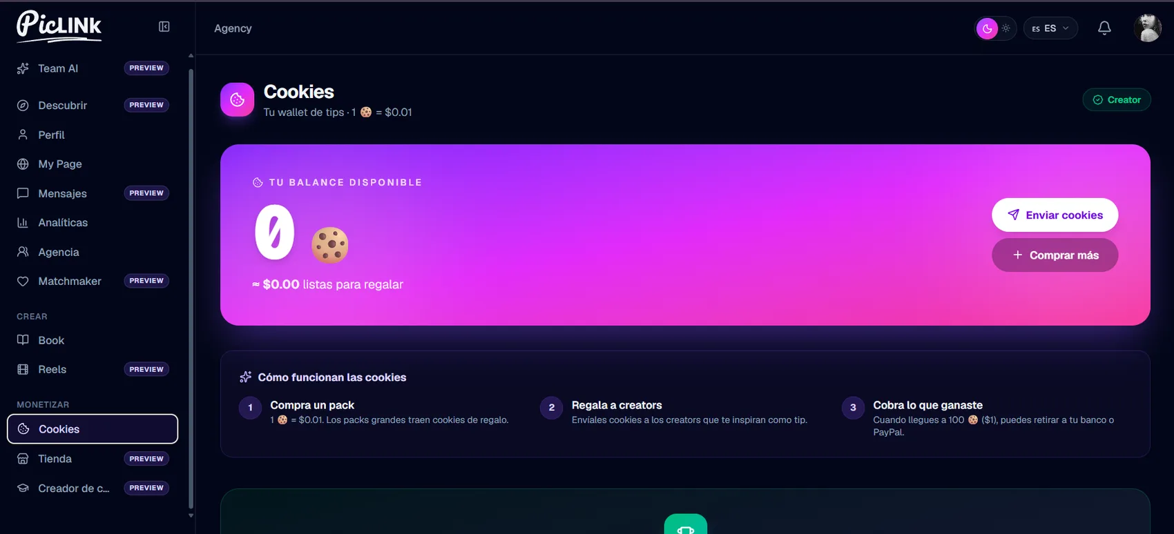 Piclink — Usuario agency — 6