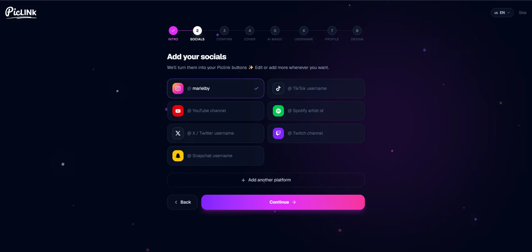 Piclink — Usuario común: el creador — 4